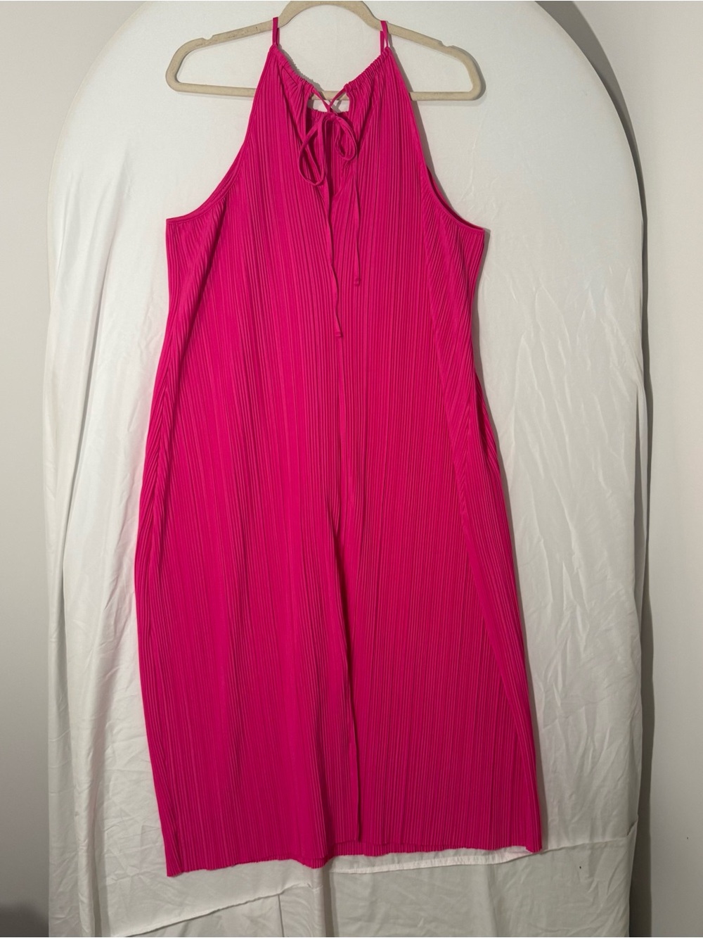 a new day Hot Pink plisse Midi Dress - Picture 4 of 6